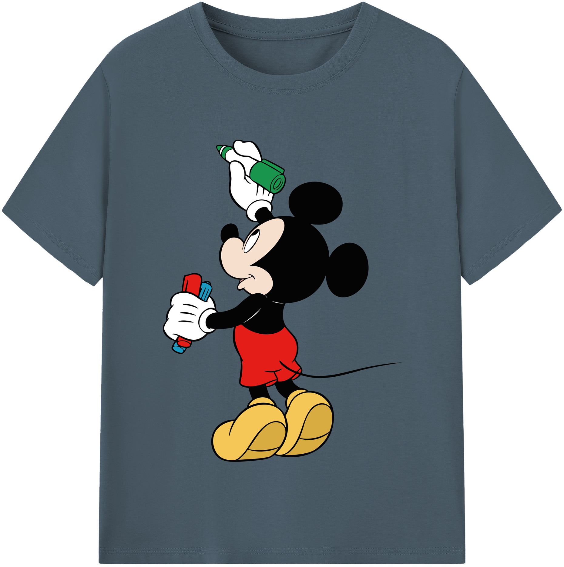 （画像用） ミッキーマウス Mickey Mouse 綿100％半袖Tシャツ（フロントプリント）